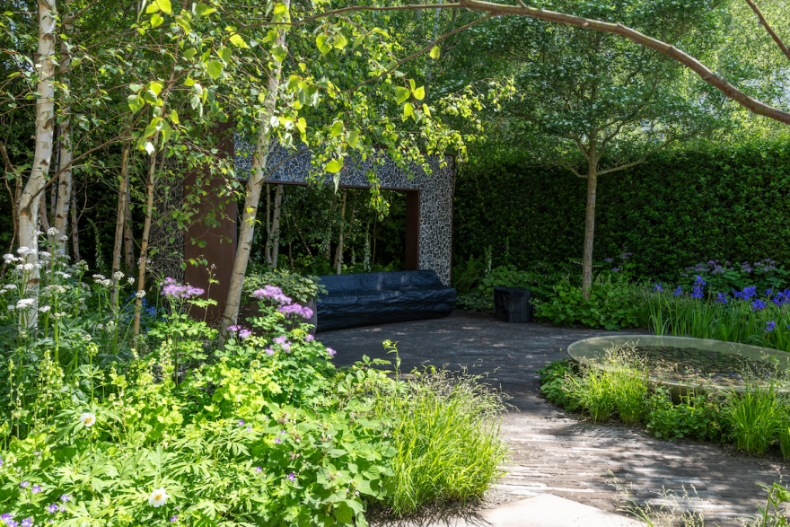 Muscular Dystrophy UK – Forest Bathing Garden. Designed by Ula Maria. Image: RHS / Neil Hepworth.