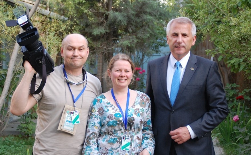 Iš kairės: žurnalistas Jaunius Matonis, Eglė Digrytė ir diplomatas Vygaudas Ušackas.